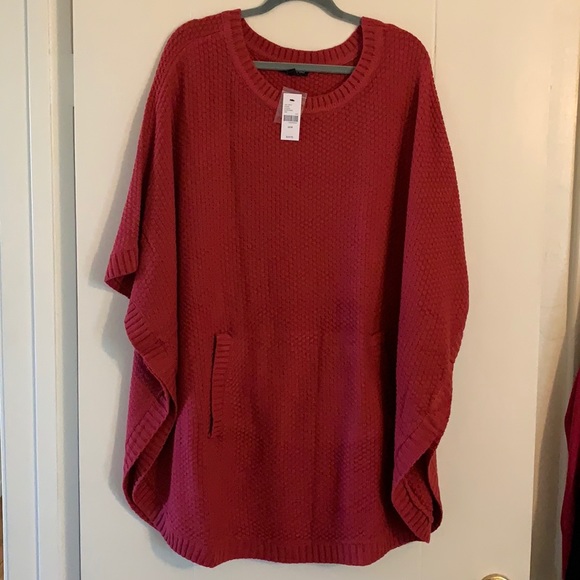 Lane Bryant textured poncho with kangaroo pocket - Picture 3 of 7